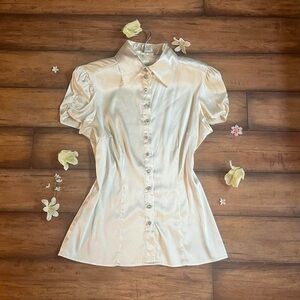 SOLD Gorgeous coquette faux satin blouse